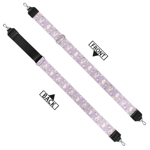 Image of Halloween Handbag Strap Canvas Purse Strap Colorful Bat Black Shoulder Strap Multicolor Bats Replacement Strap