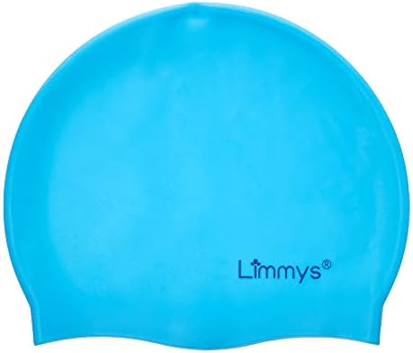 Limmys Kids Swimming Cap - 100% Silicone Kids Swim Caps for Boys and Girls - Premium Quality, Stretchable and Comfortable Swimming Hats Kids- Available in Different Attractive Colors (Light Blue)