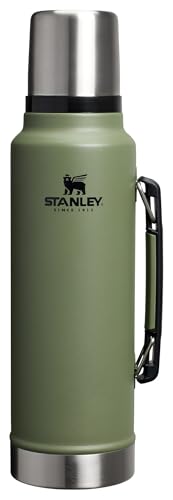 Stanley Classic Legendary Vacuum Bottle 1.5 qt Wide Mouth with Leakproof Cup Lid Keep Drinks Hot or Cold Packable for Travel Insulated Stainless Steel Thermal Bottle BPA-Free Dried Pine