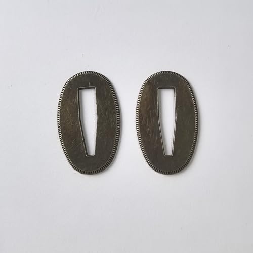 2-Pack Metal SEPPA DIY Accessories for Japanese Samurai Swords, Katana, wakizashi, and Short Swords (Vintage Bronze-1)