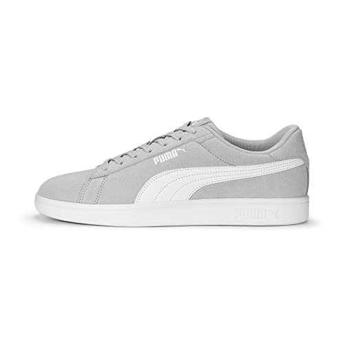 Image of PUMA Unisex Smash V2 Low-Top Sneakers, Platinum Gray Puma White, 3.5 UK