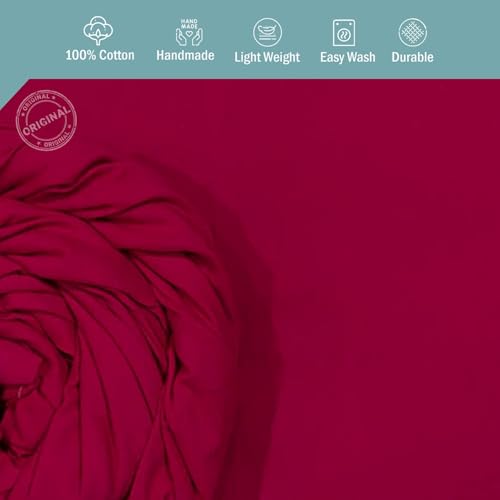 Image of 100% Pure Cotton Mulmul Fabric Material | Reusable Ultra Fine Mulmul Fabric | Lightweight Soft Smooth Piece Linning, Stole, Dupatta, Cushion Pillow Cover (Pink Rose, 2.5 Meters)