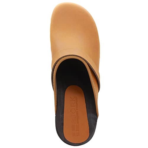 Image of Bjork Maja Wood Open Back Leather Clogs