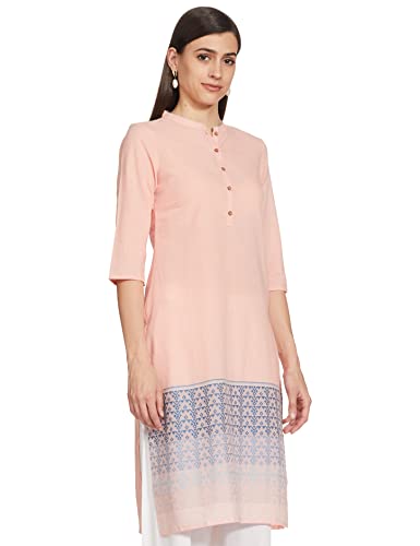 Image of Aurelia Women's Cotton Regular Fit Solid Regular Kurta