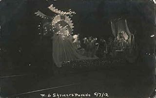 Shriners Parade of 1912 - parade float with electric lights Los Angeles, California Original Antique Postcard