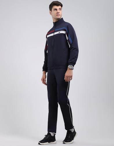 Image of Monte Carlo Men Regular Fit Solid Mock Neck Full Sleeve Winter Tracksuit | Men Track Suit | Stylish Sportswear Set with Jacket and Lower | Activewear Set For Men's (Pack Of 1)