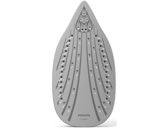 Close-up of the ceramic soleplate of the Philips DST3030/70 Steam Iron