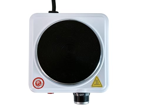 SIC Cocina eléctrica portátil de una placa, estufa portátil, de hierro fundido, temperatura ajustable. Para camping, viajes, cocina al aire libre (500W) - imagen 5