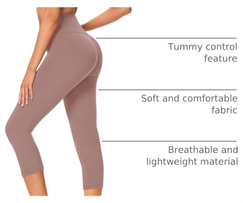 Image of GAYHAY High Waisted Capri Leggings for Women - Soft Slim Yoga Pants for Running Cycling Workout