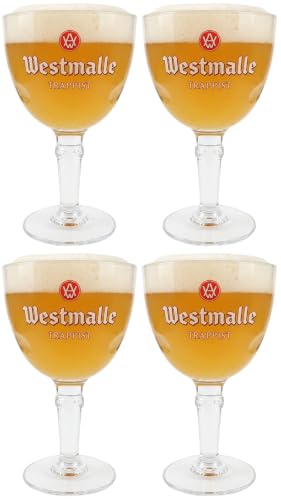 Westmalle Bicchieri da birra trappista, 330 ml, 4 pezzi