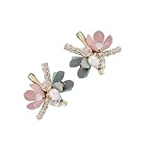 POPETPOP 小巧立体花モチーフイヤリング レディース用製耐久アクセサリー 上品な耳飾り 誕生日や結婚式に 日常使いにもフィット