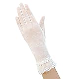 CLASSIC ELEGANT: Seidige und glatte Spitzenhandschuhe mit einem zarten Blumenmuster, sehen hübsch und attraktiv aus. Geeignet für verschiedene Anlässe wie Oper, Kirche, Teepartys, Bankette, Konzerte, Kostüme und viele andere Anlässe