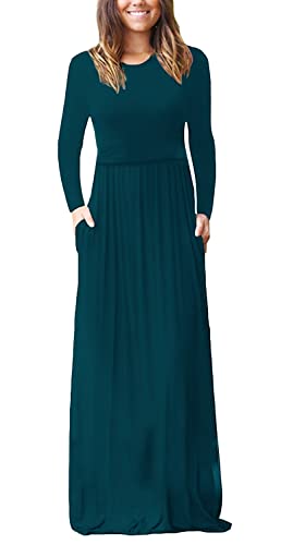 Image of Smallshow Women's Long Sleeve Maxi Nursing Dress Maternity Breastfeeding Clothes