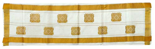 Image of Women's Kerala Traditional Cotton Kasavu Saree with Running Blouse | Sari for Weddings, Festivals, Temple Visits, Onam Vishu & Regular Wear