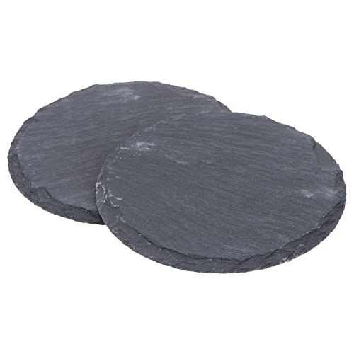 Happyyami 2 Pack Natural Stone Decor Basking Platform for Tortoise Turtle Gecko Lizard Nail Grinding Food Dish Unpolished Rock Habitat Decor