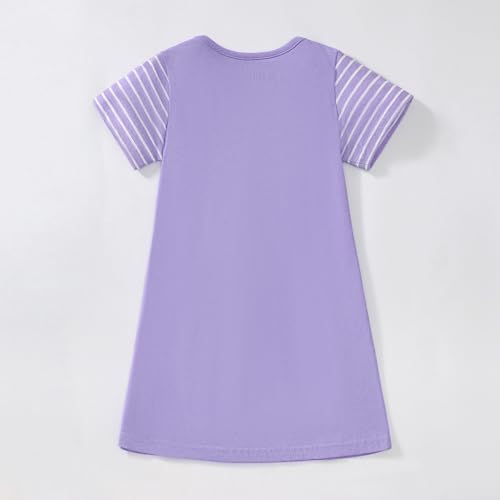 HILEELANG Toddler Girl Short Sleeve Easter Dress Cotton Casual Jersey Shirt Playwear Applique Dress3