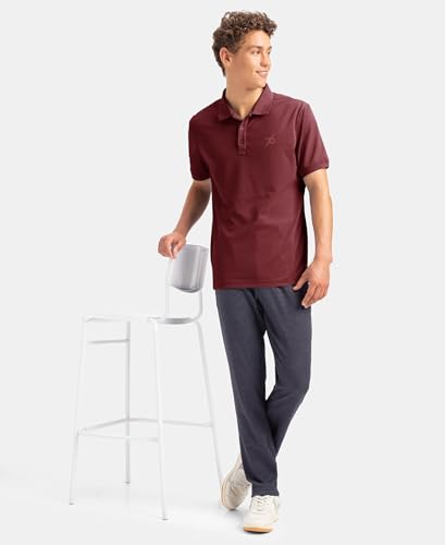 Image of Jockey AM38 Men Microfiber Fabric Solid Half Sleeve Polo T-Shirt with StayDry & StayFresh Technology
