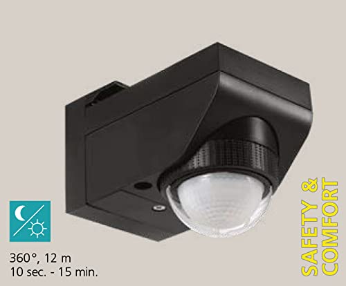 EGLO Bewegungsmelder Detect me 4, Bewegungssensor aus Kunststoff, Farbe: Schwarz, inkl. Tageslichtsensor, IP44