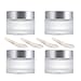 4 Pièces 100g / 100ml Contenant Cosmétique Vide Verre Transparente Petite Pots avec Mini Spatule pour Crème/Échantillons/Poudre/Lotion/Petit Boucle d'oreille, Pots en Verre Ronds