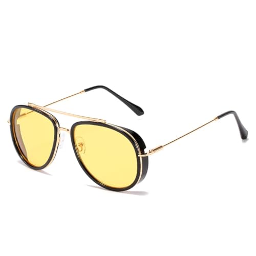 Lunettes de soleil ovales steampunk rétro vintage protection UV400 pour homme et femme