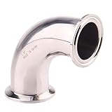 Tri Clamp Elbow- 1-1/2 inch Tube OD Sanitary Ferrule Elbow 90 Degree Pipe Fitting SS304 Tri Clamp 1.5 inch