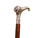 Antique Lion Head Handle Brass Walking Stick/Cane - Vintage Designer Handmade Wooden Walking Stick Cane Victorian Handmade Brass Handle Adjustable Length Solid Brass Lion Head Handle