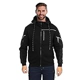 DAYTONA Arbeitsjacke Herren Hoodie mit Reißverschluss – Sweatshirt mit Kapuze, reflektierenden...