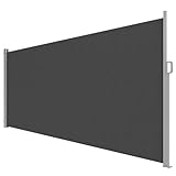 Outsunny Store latéral extensible opaque, brise-vue UV 50+ - Imperméable - Coupe-vent - 420 x 185 cm - Pour jardin, balcon, terrasse - Gris foncé