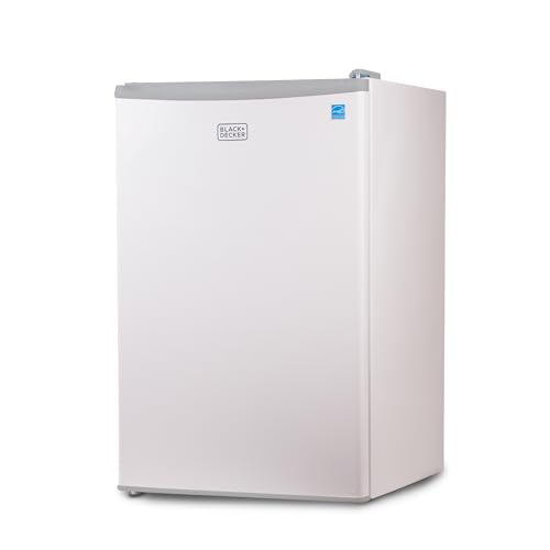 Image of BLACK+DECKER 4.3 Cu. Ft. Compact Refrigerator, ENERGY STAR Certified Small Refrigerator, Single Door Mini Fridge with Chiller Compartment, Personal Fridge for Home or Dorm Room, BCRK43W, White