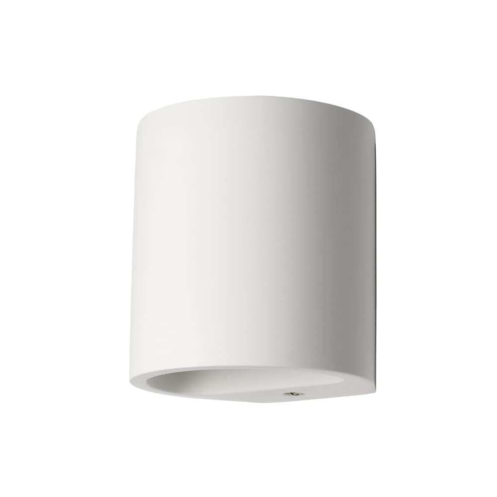 Litecraft White Chonzie Up & Down Paintable Plaster Curved Wall Light
