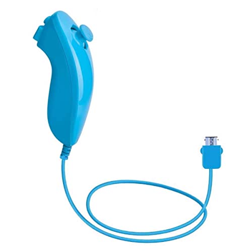 Image of Lyyes Wii Remote Controller with Nunchuck, Silicon Case and Strap for Wii U (Blue)