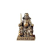 Zhong Kui Brass Statue, 2.1 inch Traditional Chinese Feng Shui Decor, Desktop Ornament