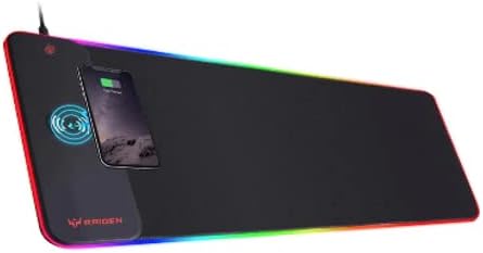 Extra Large 2 in 1 Wireless Charging Mouse Mat, RGB LED Gaming Mouse Pad 15W 800x300, 7 Light Modes Extra Large Mousepad Non-Slip Rubber Base, Computer Keyboard Mat for PC, Laptop, Desk, Water Resis.