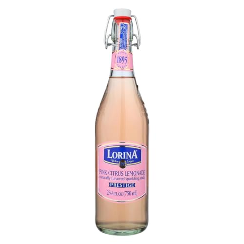 Lorina Sparkling Soda Water Pink Lemonade Flavor, Prestige Collection (25.4oz,