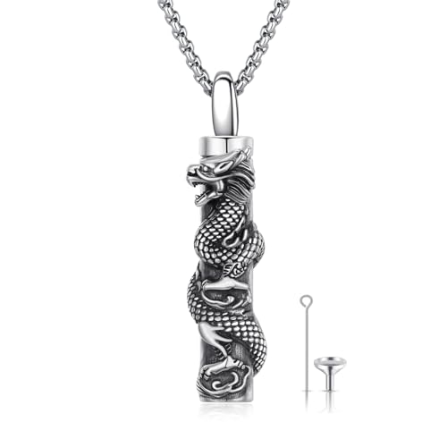Collier urne pour cendres dragon, gardez l'esprit d'un être cher près de vous