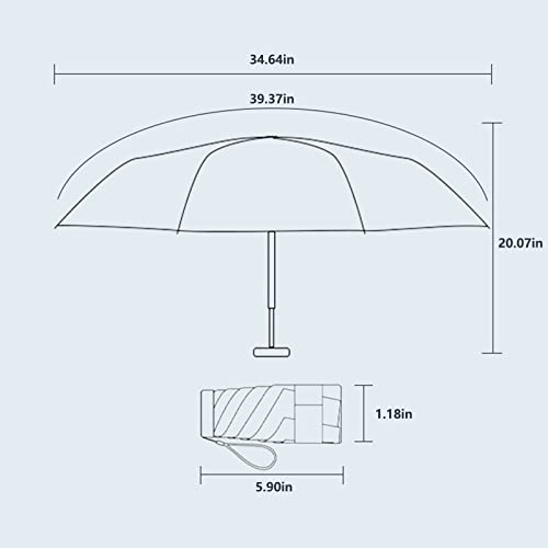 Cloudia Mini Umbrella For Purse, Portable And Compact Perfect For Rain And Sun thumb #2