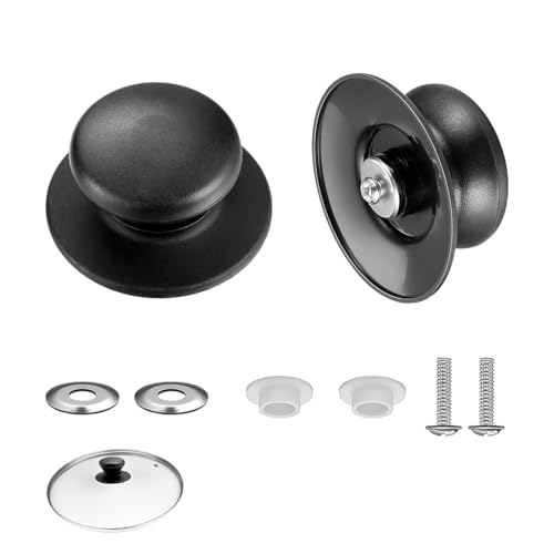 Lacht 2 Tiradores Universales Para Tapa De Olla, Mango Redondo De Repuesto Para Tapa De Sartén Con Agujero, Pomos De Repuesto Con Tornillos Para Ollas Lentas, Sartenes, Sartenes