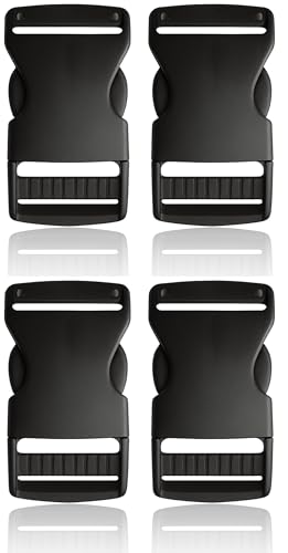 KBBB Steckschnalle Kunststoff Schwarz 10mm / 16mm / 25mm / 30mm / 40mm / 50mm Gurtschnalle Klickverschluss Ersatzschnalle für Gurtband Taschen Rucksäcke