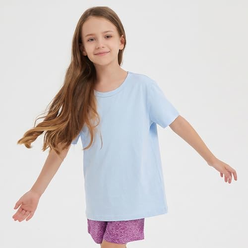 Image of 3 Pack Kids T-Shirt Cotton Tee Shirts for Boys and Girls Toddler Tops | Soft cotton tee for unisex, crew neck, mix with shorts and jeans, basic for everyday wear,suitable for 2-14years