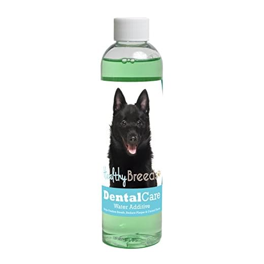 Healthy Breeds Dog Dental Care Water Additive for Schipperke - Helps Freshen Breath, Reduce Plaque & Control Tartar - Mint Flavor - 8 oz