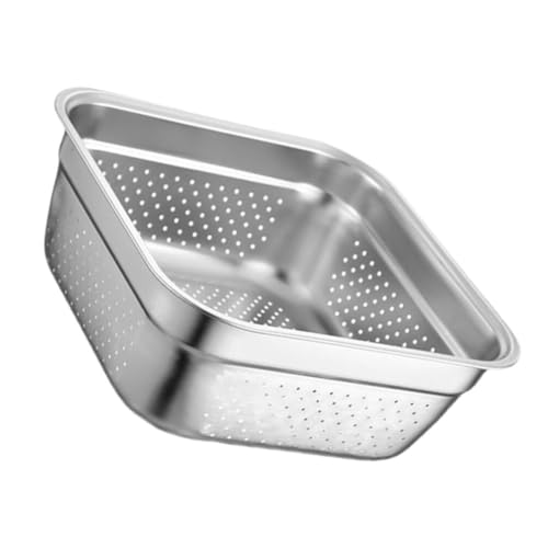 Cabilock Colador De Cocina De Acero Inoxidable Colador De Malla Fina Recipiente Cuadrado Para Frutas Escurridor De Verduras Cesta Para Pasta Arroz Recipiente Para Escurrir Alimentos Tamiz
