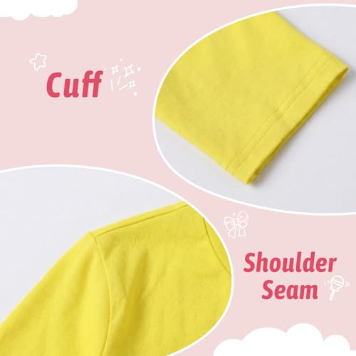 Image of Girls Cotton Long Sleeve Shirts Kids T Shirts Lightweight Breathable Casual Classic Tee Top for Children Age 3-14 Years