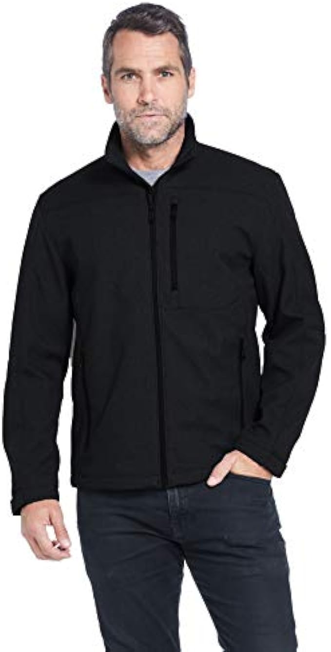 Weatherproof Midweight Soft Shell Jackets for Men - Men’s Water Resistant Windbreaker with Stand Collar (S-3XL)