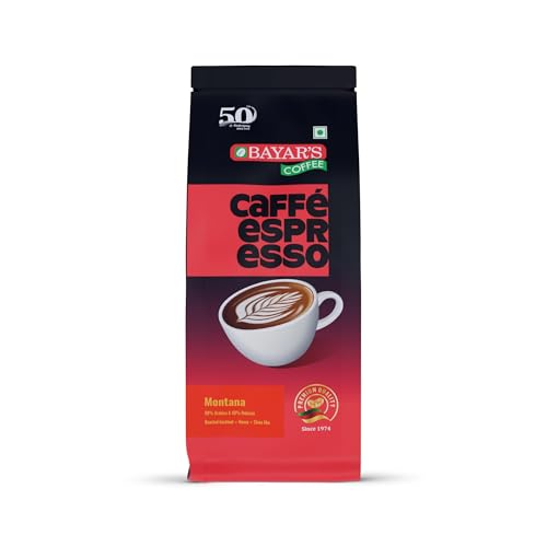 Image of Bayar's Coffee Caffe Espresso Montana Blend 100% Coffee Beans Bag 500g | Authentic Blend with 60% Arabica & 40% Robusta | Freshly Roasted for Rich Aroma & Taste | Ideal for French Press & Espresso