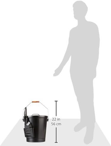 Panacea Fireplace Ash Bucket With Shovel 13 " H Matte Black