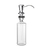 EMBATHER Best Brass Sink Soap Dispenser - Large Capacity 13 OZ Bottle-2.15 Inch Threaded Tube for Thick Deck Installation-Polished Chrome