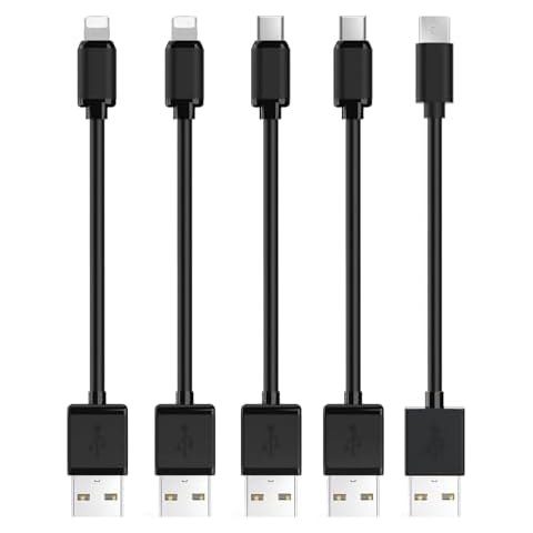 CREATIVE DESIGN 10 inch Charge Cable Compatible with iPhone,Android, Tablet,Kindle(Black) Cover