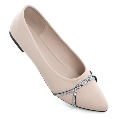 Image of Stunner Womens Flats Fashion Pointed Toe Bowknot Ballet Flats Cute Slip On Dress Flats Comfortable Party Wedding Flats2