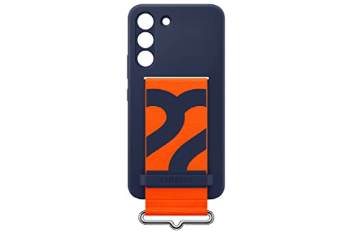 Image of Samsung Original Galaxy S22 5G Siicone Cover with Strap, Navy