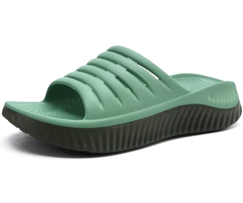 Image of GPOS Womens Recovery Slides Sandals with Orthotic Plantar Fasciitis Relief Comfortable Athletic ladies Sandals with Thick Cushion Sole for Indoor Outdoor